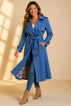 Women's Double-Breasted Trench Coat – Belted Long Overcoat