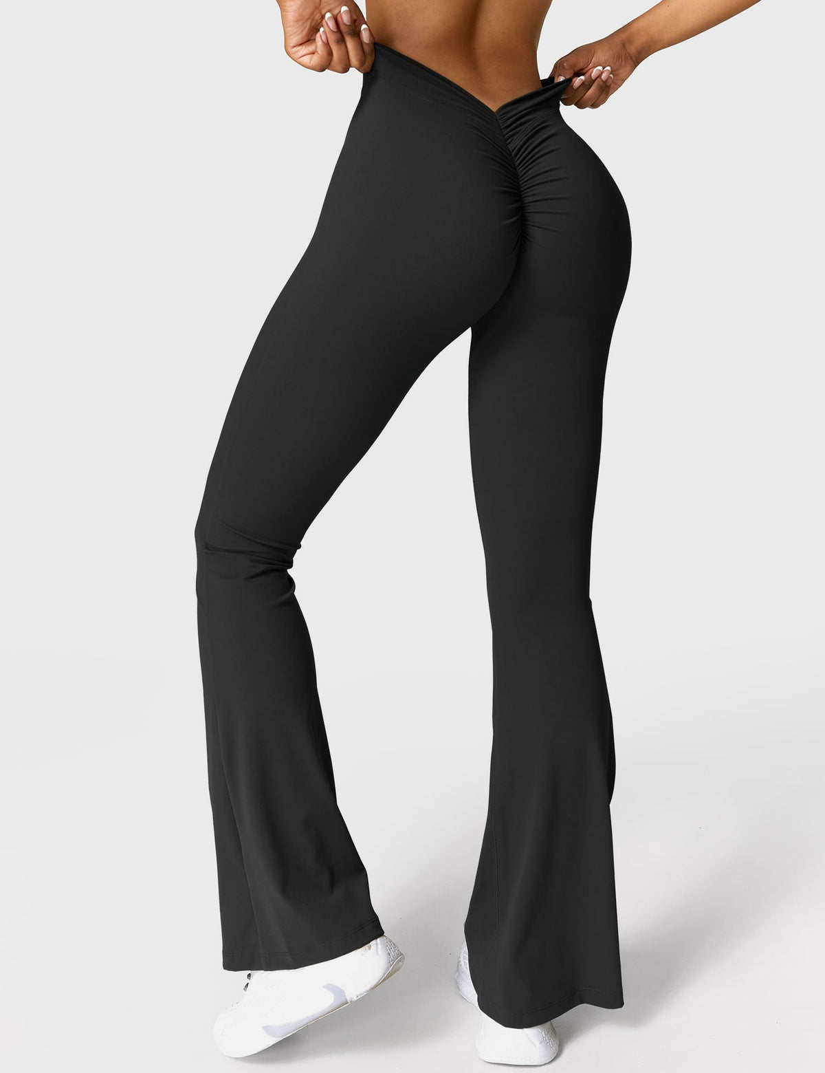 Women's High Waist Scrunch Leggings – Flared Seamless Yoga Leggings