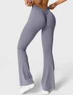Women's High Waist Scrunch Leggings – Flared Seamless Yoga Leggings