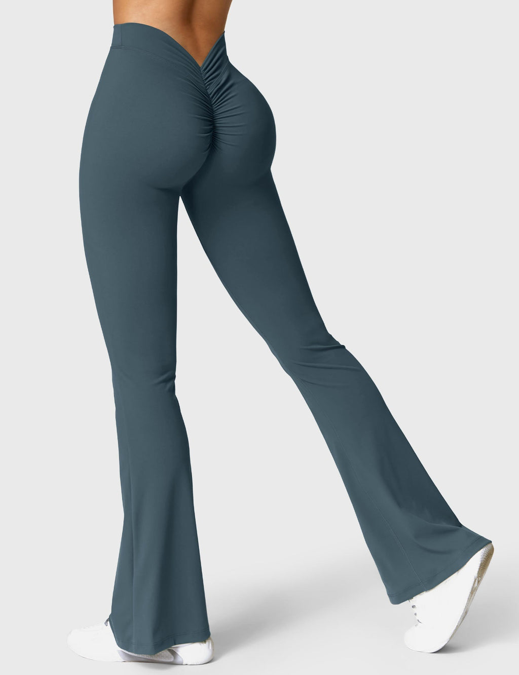 Women's High Waist Scrunch Leggings – Flared Seamless Yoga Leggings