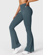 Women's High Waist Scrunch Leggings – Flared Seamless Yoga Leggings