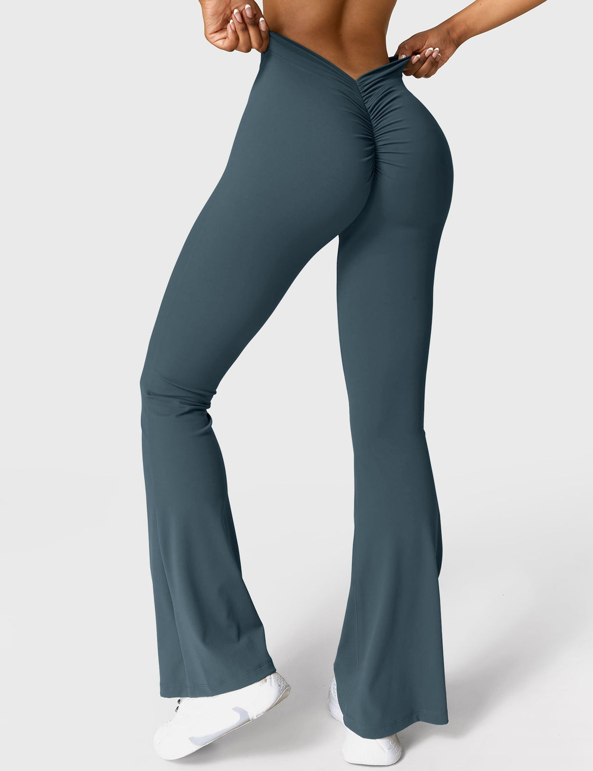 Women's High Waist Scrunch Leggings – Flared Seamless Yoga Leggings