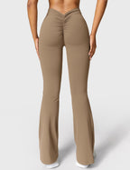 Women's High Waist Scrunch Leggings – Flared Seamless Yoga Leggings