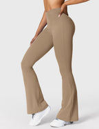 Women's High Waist Scrunch Leggings – Flared Seamless Yoga Leggings