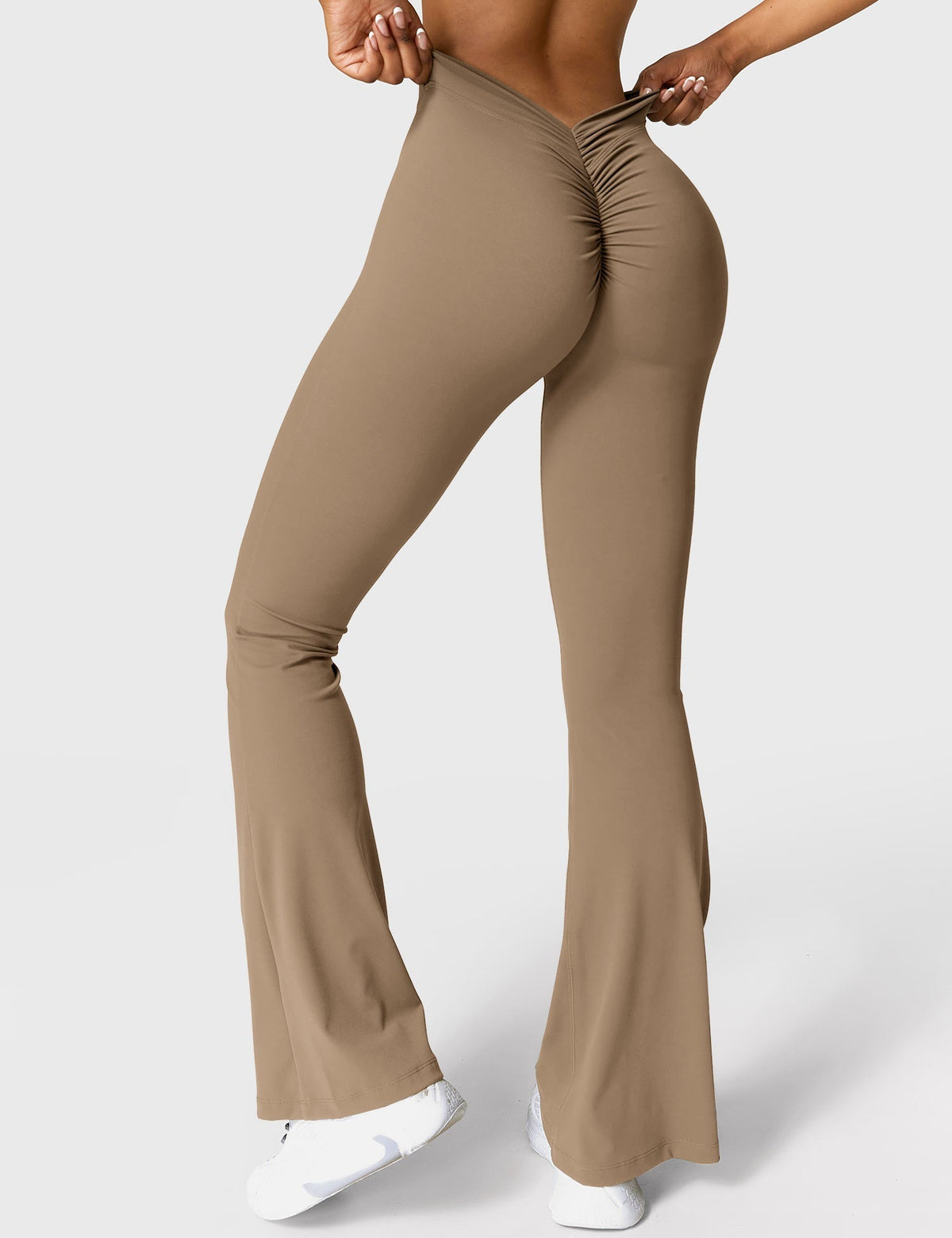 Women's High Waist Scrunch Leggings – Flared Seamless Yoga Leggings