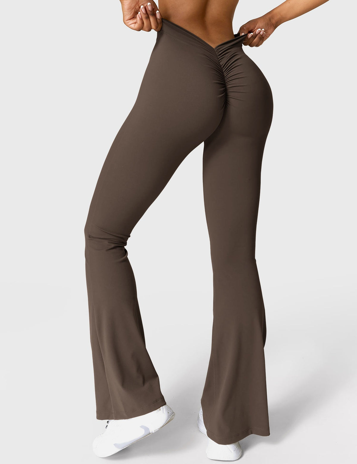 Women's High Waist Scrunch Leggings – Flared Seamless Yoga Leggings