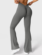 Women's High Waist Scrunch Leggings – Flared Seamless Yoga Leggings