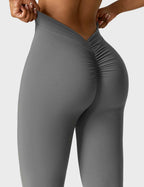 Women's High Waist Scrunch Leggings – Flared Seamless Yoga Leggings