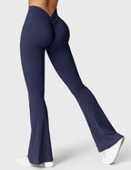 Women's High Waist Scrunch Leggings – Flared Seamless Yoga Leggings
