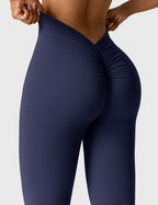 Women's High Waist Scrunch Leggings – Flared Seamless Yoga Leggings