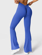 Women's High Waist Scrunch Leggings – Flared Seamless Yoga Leggings