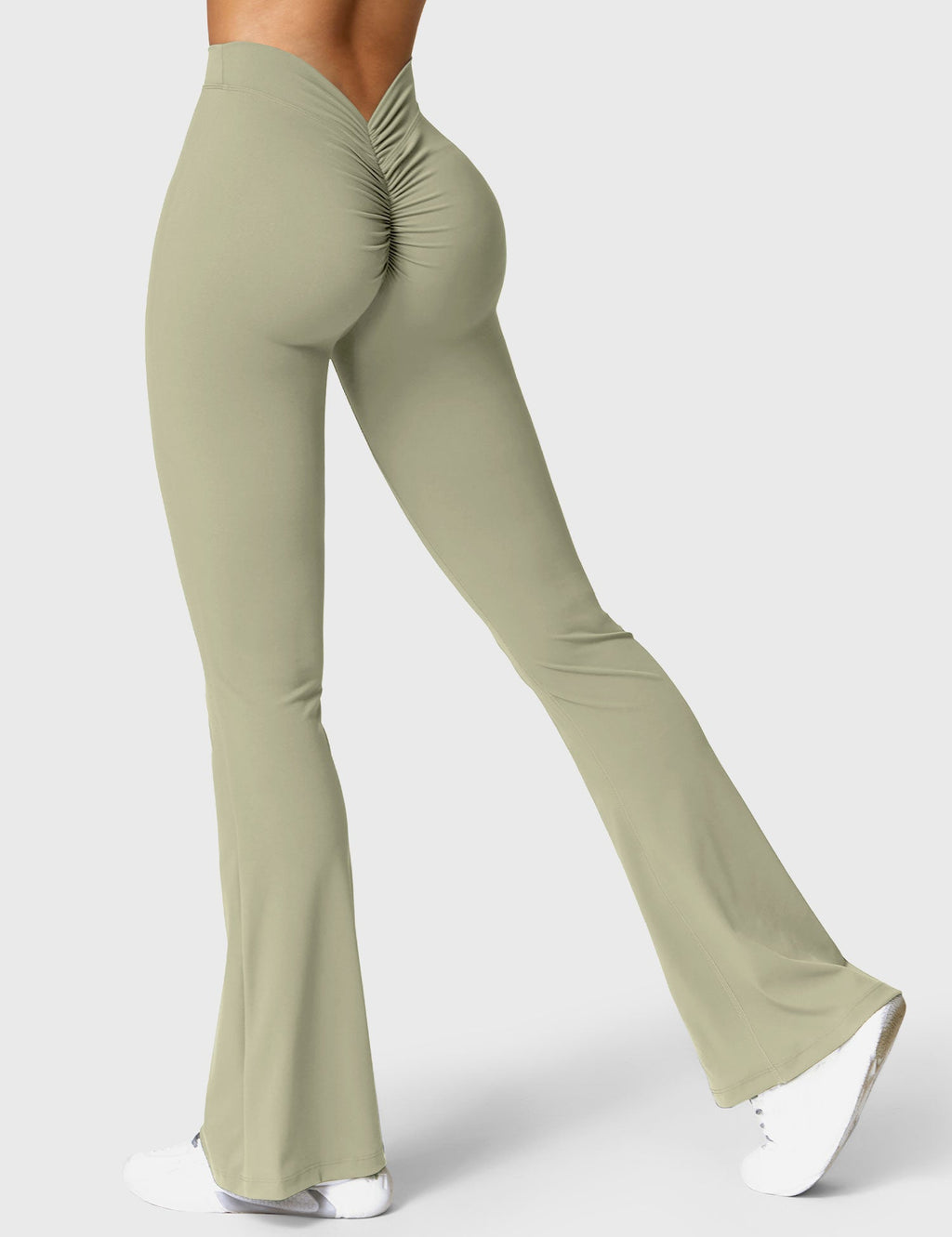 Women's High Waist Scrunch Leggings – Flared Seamless Yoga Leggings