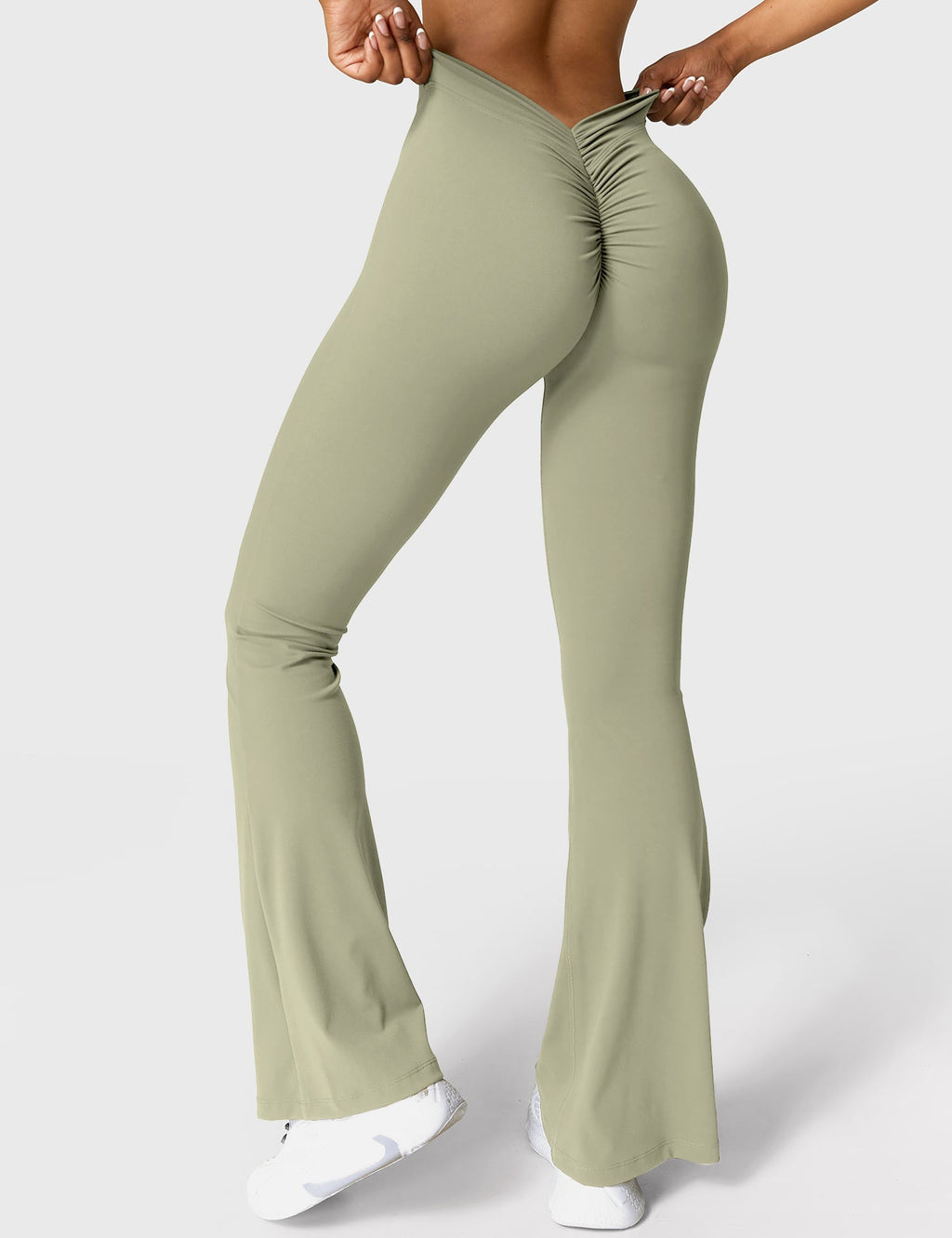 Women's High Waist Scrunch Leggings – Flared Seamless Yoga Leggings