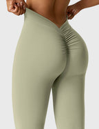 Women's High Waist Scrunch Leggings – Flared Seamless Yoga Leggings