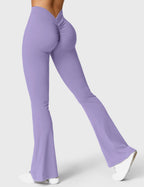 Women's High Waist Scrunch Leggings – Flared Seamless Yoga Leggings