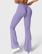 Women's High Waist Scrunch Leggings – Flared Seamless Yoga Leggings