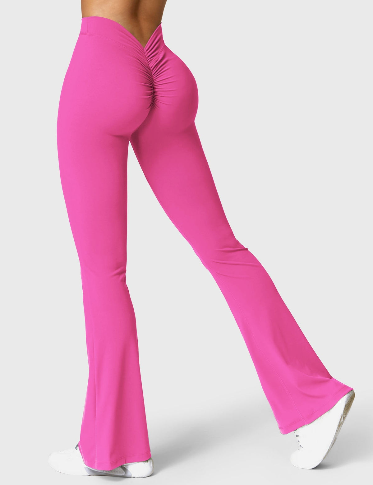 Women's High Waist Scrunch Leggings – Flared Seamless Yoga Leggings