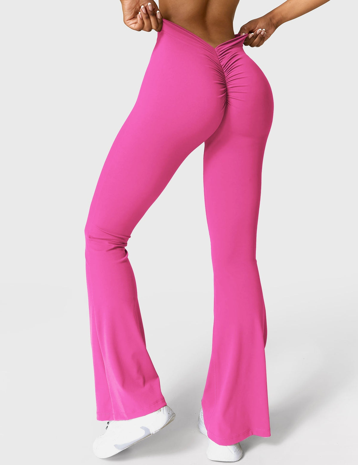 Women's High Waist Scrunch Leggings – Flared Seamless Yoga Leggings