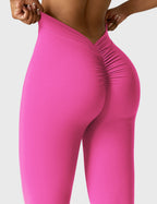Women's High Waist Scrunch Leggings – Flared Seamless Yoga Leggings