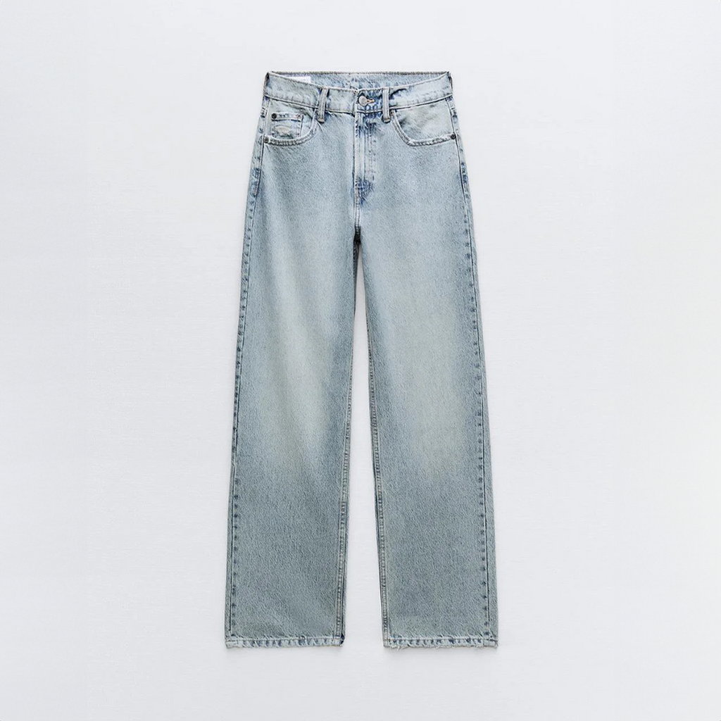 Women's Distressed Jeans – Vintage Straight Leg Jeans
