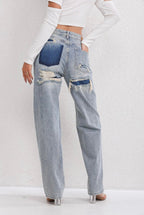 Women's Distressed Jeans – Vintage Straight Leg Jeans
