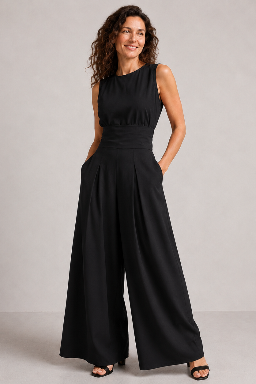 Women's Sleeveless Two-Piece Set – Wide Leg Pants Set